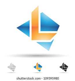 Vector illustration of abstract icons based on the letter L