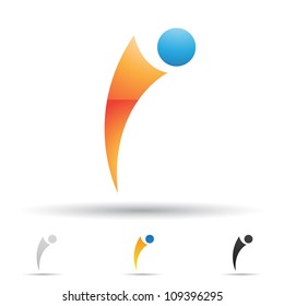 Vector illustration of abstract icons based on the letter I