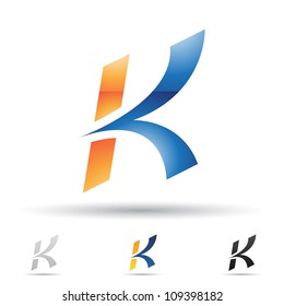 Vector illustration of abstract icons based on the letter K