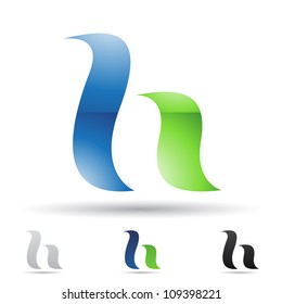 Vector illustration of abstract icons based on the letter H