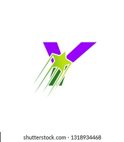 Vector illustration of abstract icons based on the letter Y logo
