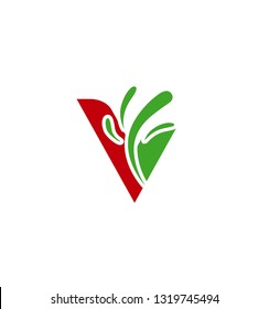 Vector illustration of abstract icons based on the letter v
