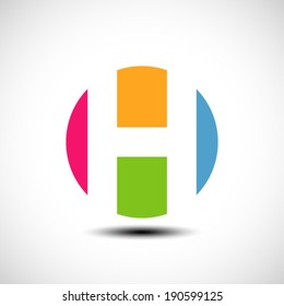 Vector illustration of abstract icons based on the letter H