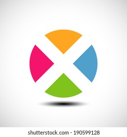 Vector illustration of abstract icons based on the letter X