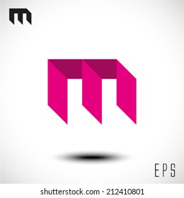 Vector illustration of abstract icons based on the letter M