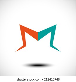 Vector illustration of abstract icons based on the letter M