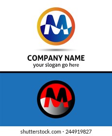 Vector illustration of abstract icons based on the letter M logo 