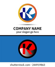 Vector illustration of abstract icons based on the letter K logo 