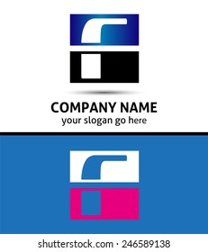 Vector illustration of abstract icons based on the letter F logo 