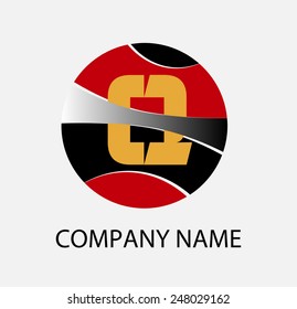Vector illustration of abstract icons based on the letter Q logo 