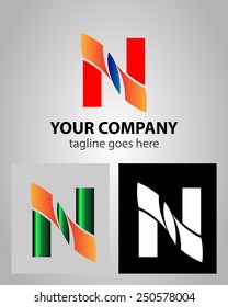Vector illustration of abstract icons based on the letter N logo 