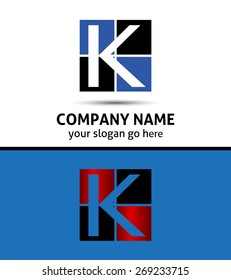 Vector illustration of abstract icons based on the letter K logo
