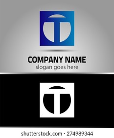 Vector illustration of abstract icons based on the letter T logo
