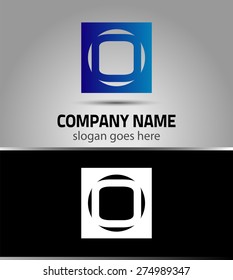 Vector illustration of abstract icons based on the letter O logo
