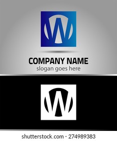 Vector illustration of abstract icons based on the letter W logo
