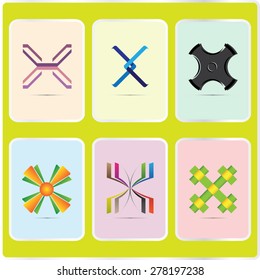 Vector illustration of abstract icons based on the letter X