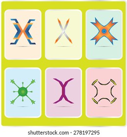 Vector illustration of abstract icons based on the letter X