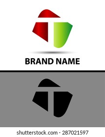 Vector illustration of abstract icons based on the letter T
