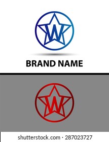 Vector illustration of abstract icons based on the letter w
