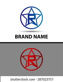 Vector illustration of abstract icons based on the letter R
