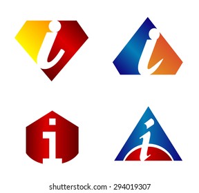 Vector illustration of abstract icons based on the letter i 