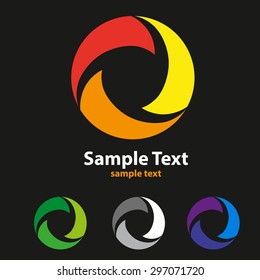 Vector illustration of abstract icons based on the letter O