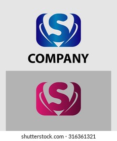 Vector illustration of abstract icons based on the letter S logo

