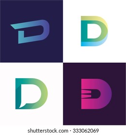 Vector illustration of abstract icons based on the letter D