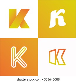 Vector illustration of abstract icons based on the letter K