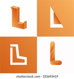 Vector illustration of abstract icons based on the letter L