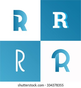 Vector illustration of abstract icons based on the letter V