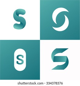 Vector illustration of abstract icons based on the letter V