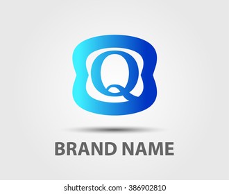 Vector illustration of abstract icons based on the letter Q logo
