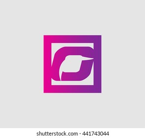 Vector illustration of abstract icons based on the letter O logo
