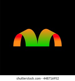 Vector illustration of abstract icons based on the letter M