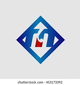 Vector illustration of abstract icons based on the letter M
