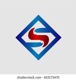 Vector illustration of abstract icons based on the letter S
