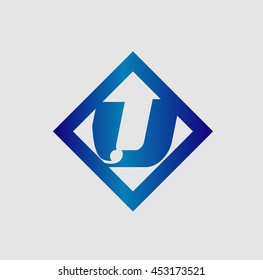 Vector illustration of abstract icons based on the letter U
