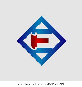 Vector illustration of abstract icons based on the letter E
