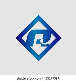 Vector illustration of abstract icons based on the letter A
