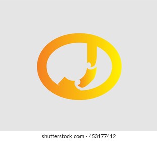 Vector illustration of abstract icons based on the letter J
