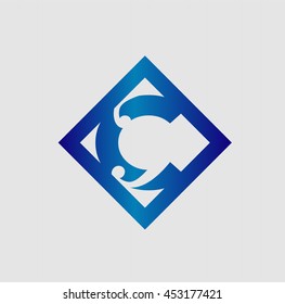 Vector illustration of abstract icons based on the letter C
