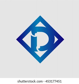 Vector illustration of abstract icons based on the letter D

