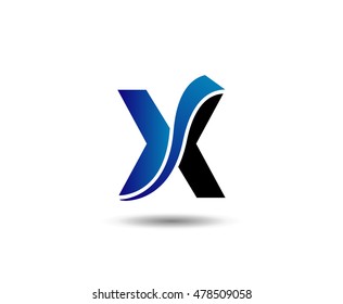 Vector illustration of abstract icons based on the letter X logo
