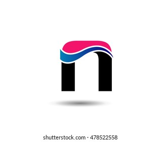 Vector illustration of abstract icons based on the letter N logo
