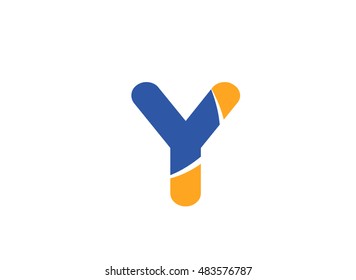 Vector illustration of abstract icons based on the letter Y logo
