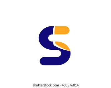 Vector illustration of abstract icons based on the letter S logo
