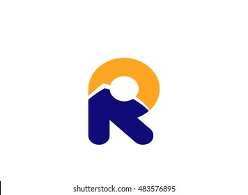 Vector illustration of abstract icons based on the letter R logo
