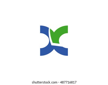 Vector illustration of abstract icons based on the letter X logo
