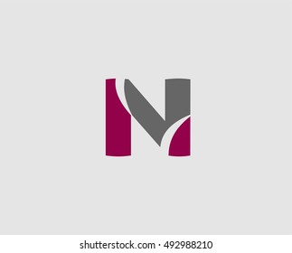 Vector illustration of abstract icons based on the letter N logo

